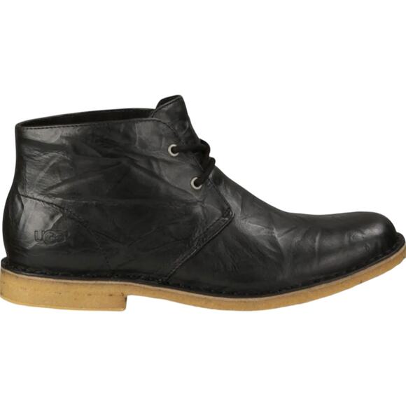 UGG Leighton Desert Boots Crinkled Leather Lace Up Ankle Almond Toe Brown 10 main image 5